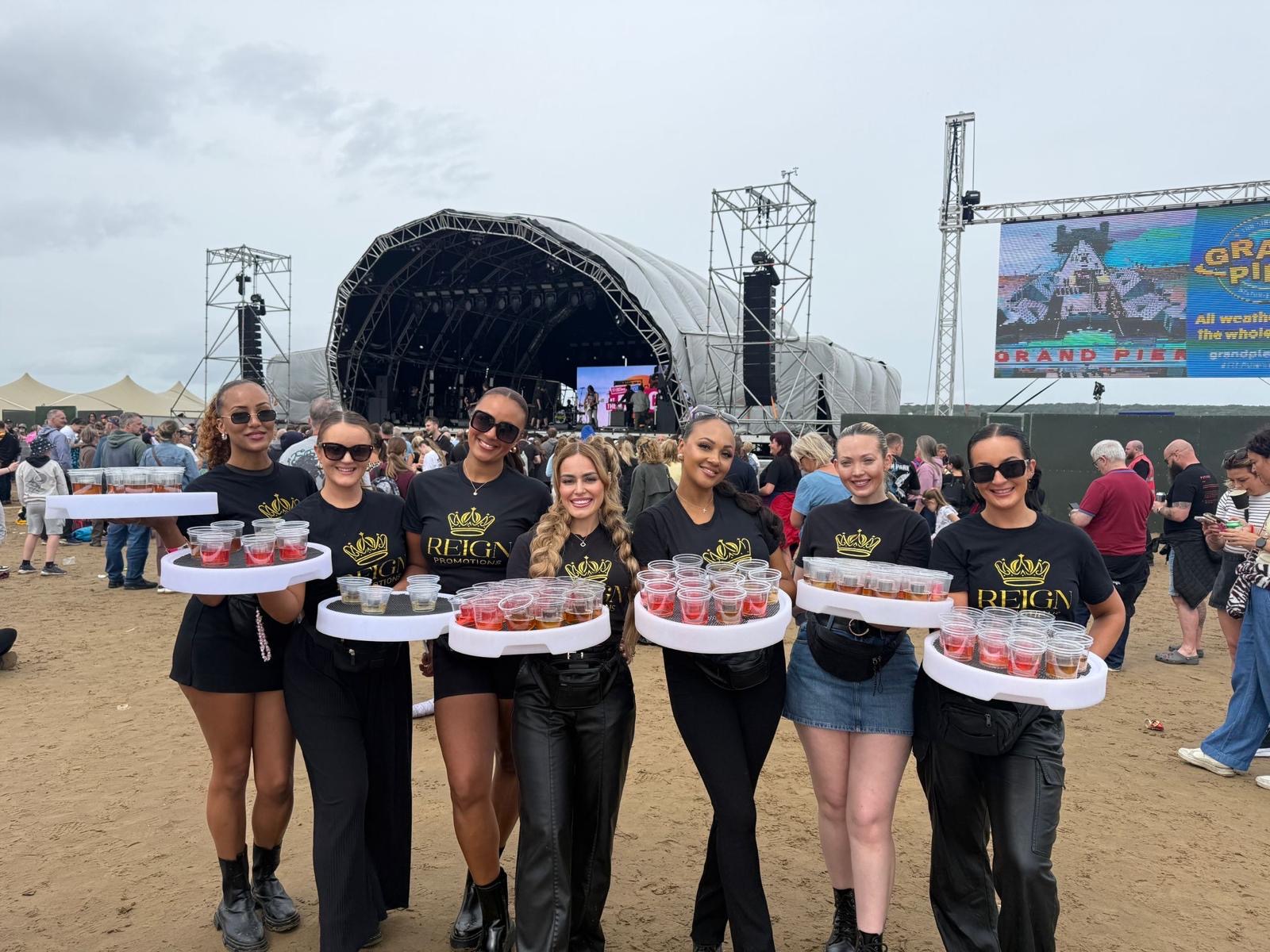 Reign shot seller team at Grand Pier festival